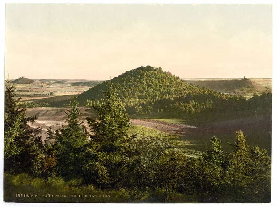 Panoramaaufnahme der Drei Gleichen um 1900
