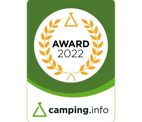 Plakette für den Camping Award 2022