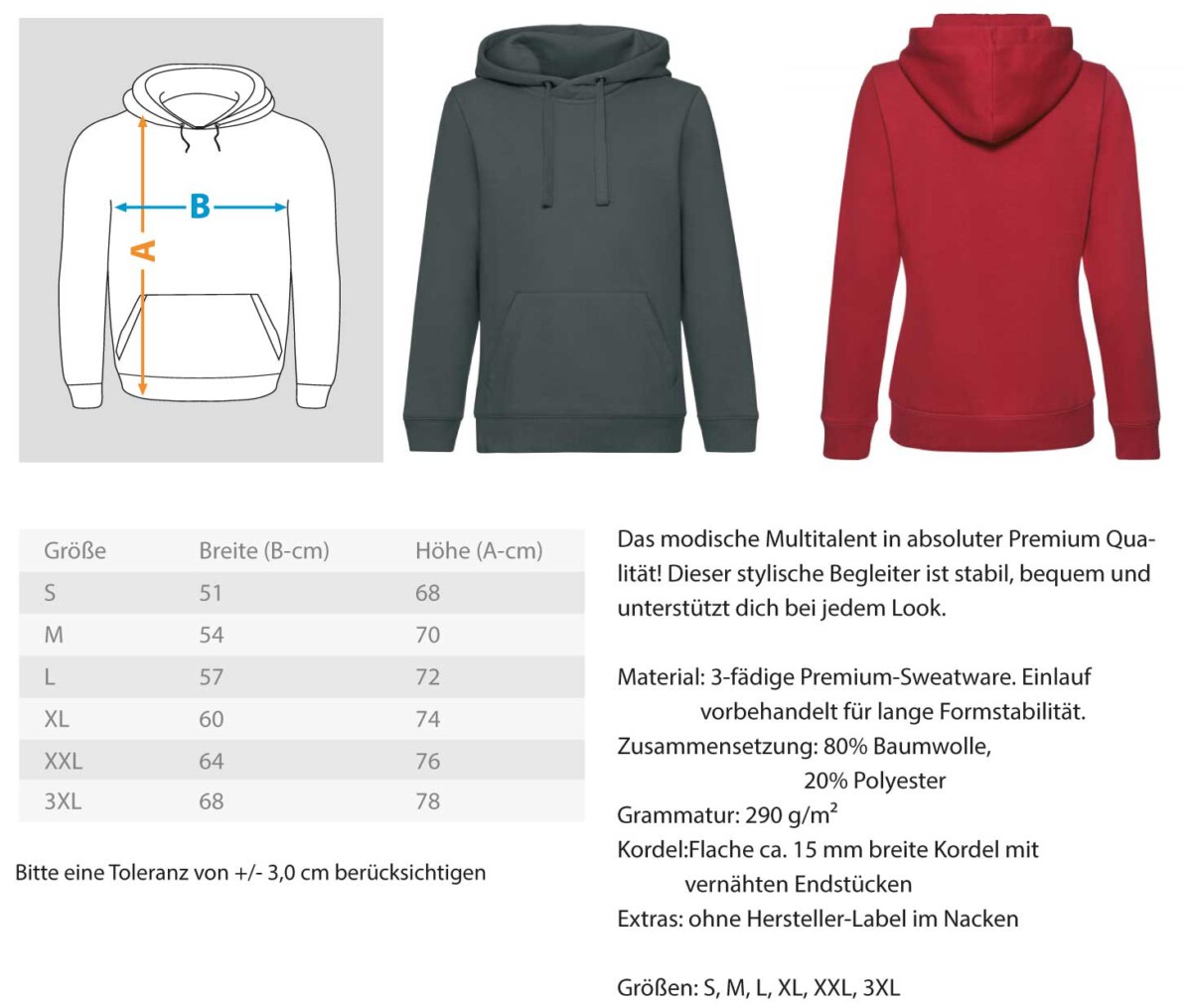 Hotel kann jeder - Unisex Premium Kapuzenpullover - Image 3